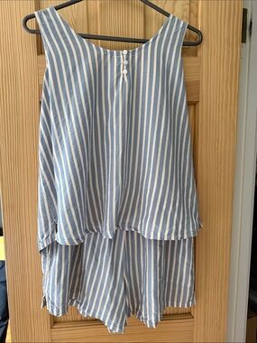 Soma Blue and White Striped Pajama Set